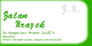 zalan mrazek business card